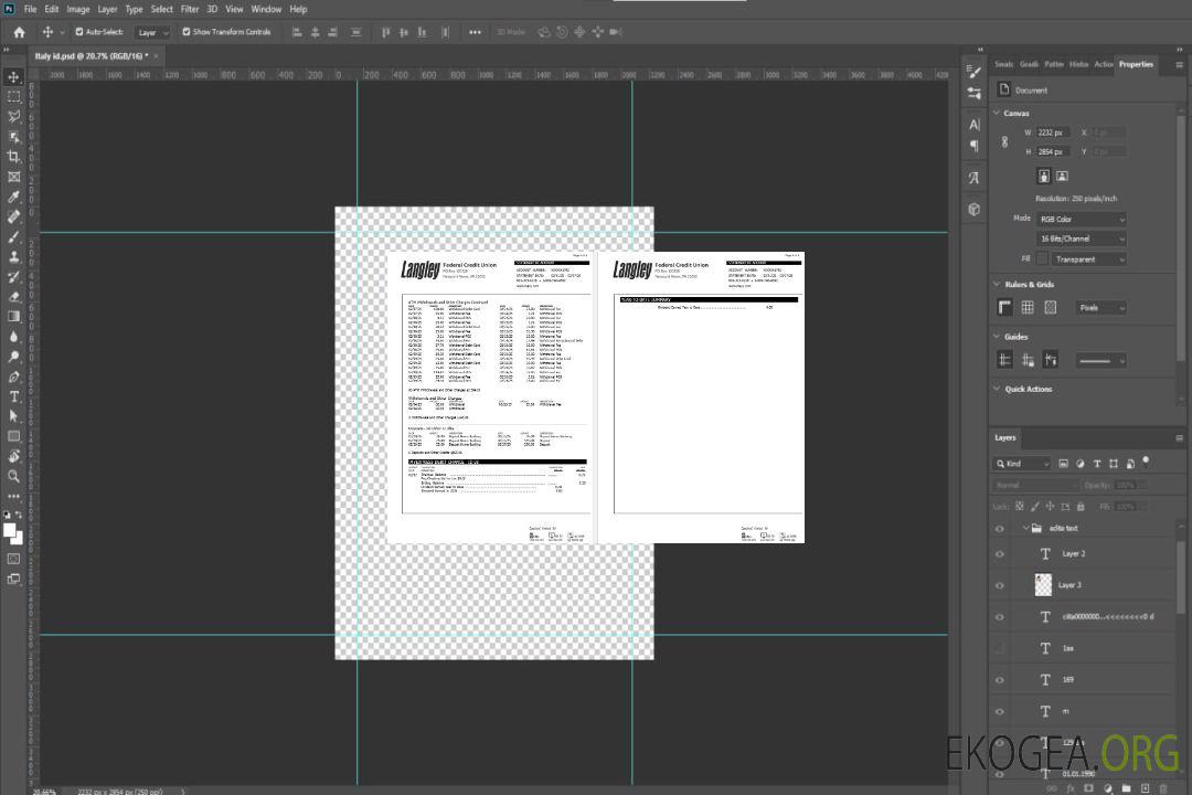 États-Unis Relevé bancaire de la Federal Credit Union de Langley, 6 pages 3 template États-Unis Relevé bancaire de la Federal Credit Union de Langley, 6 pages 3 template
